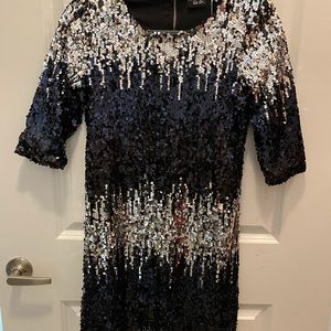 Quarter Sleeve Sequin Minidress